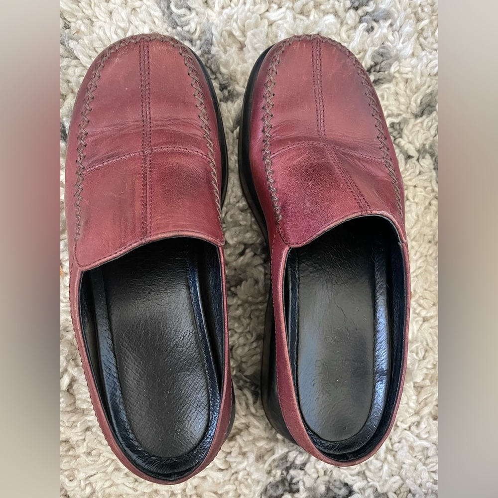 Red Leather clogs